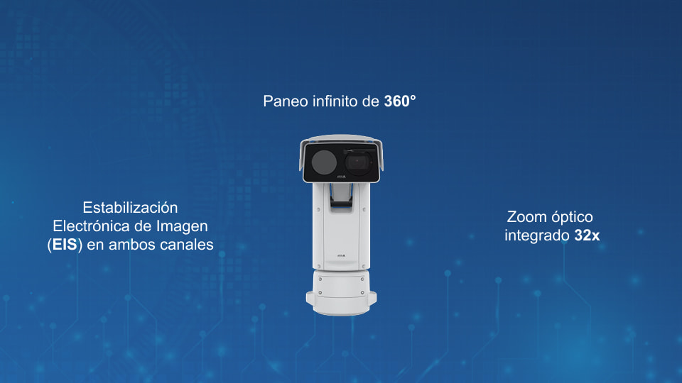 Cámara PTZ biespectral AXIS Q8752-E con detección térmica y verificación visual