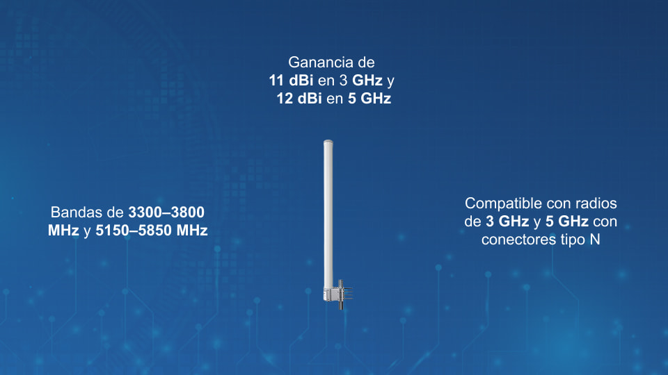 KP Performance Antennas KP-35DOMNI-HV – 3.3-3.8GHz + 5.15-5.85GHz Antena Omni de doble polaridad y doble banda