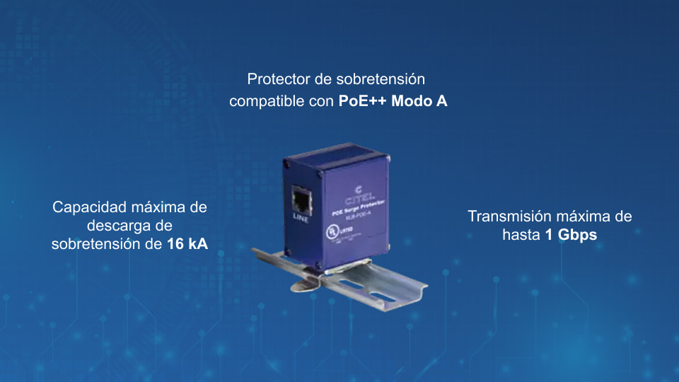 MJ8-POE-A, Protector de sobretensiones PoE de interior Citel, modo A